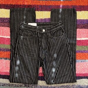 Zara- Black pinstripe straight leg jeans